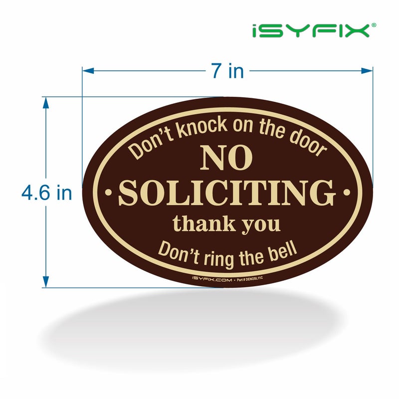 iSYFIX No Soliciting Sign Sticker for House, Home & Business - 4 Pack 7x4.6 inch - Premium Self-Adhesive Vinyl, Laminated for Ultimate UV, Weather, Scratch, Water and Fade Resistance, Indoor & Outdoor - Image 5